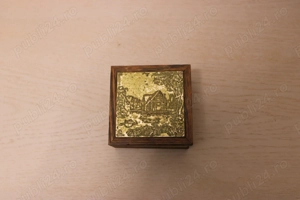 Casetă Vintage de Colecție    Liner Italy    Argintată, Lucrată Manual