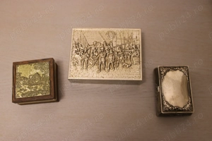 Set 3 Cutii Vintage Deosebite   1 Placata cu Argint, Tematică Artă și Florală