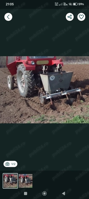 Masina plantat cartofi pe 2 randuri