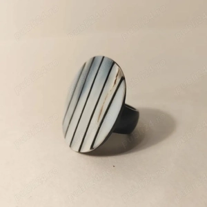 Piesă de Colecție: Inel Art Deco   Inserție Sidef cu Irizații