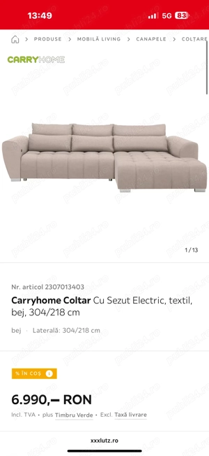 Vand canapea cu șezut electric 