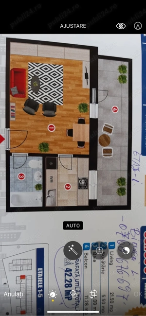 Garsonieră spațioasă 42.28mp + balcon 11mp + loc de parcare inclus | Imobil nou - imagine 9