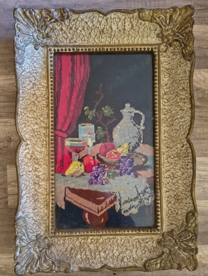 Goblen cu rama masivă, geam de sticla, sasiu, agatatoare