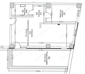 Apartament 2 camere, 59.5mp, bloc nou, zona Corneliu Coposu