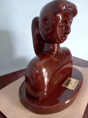 bust sculptura in lemn - imagine 3
