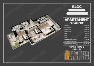 [Sos. Oltenitei] - Apartament 3 camere spațios - 109,70 mp
