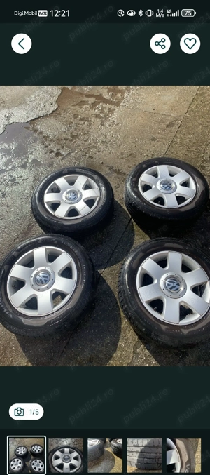 Jante originale vw (5x112) r15 vara  - imagine 5