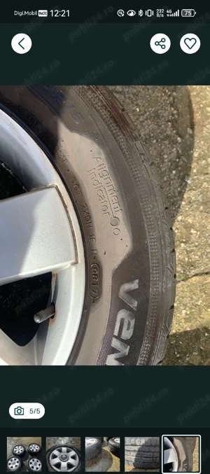 Jante originale vw (5x112) r15 vara  - imagine 2