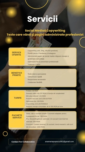 Copywriter & Social Media Manager | Texte profesionale | Administrare