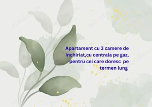 Inel I -EDEN- 3 camere  mobilat si utilat, cu centrala pe gaz