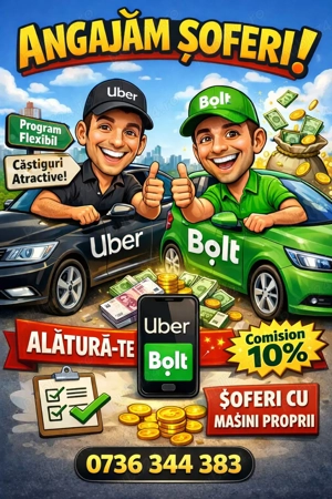 Anunț angajare  Șoferi cu mașină proprie pentru flotă