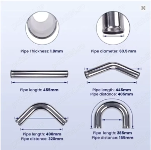 Intercooler FMIC.EU 550x180x65 + Traseu Inox - imagine 3