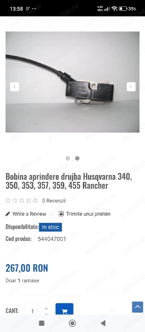 Bobină aprindere Husqvarna 353