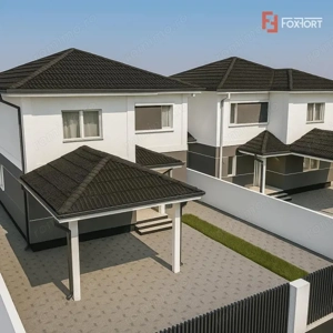 Duplex cu 5 camere, despartit prin camera tehnica - 365 mp teren