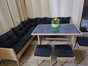 Colțar grădină din ratan