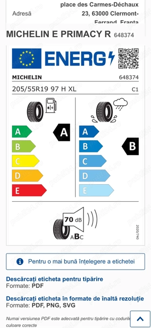 Vand 4 bucati anvelope vara, DOT 2025-Michelin 205x55xR19 - imagine 3
