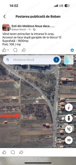 Teren extravilan in Moldova Nouă