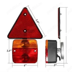 Set lampi / stopuri Magnetice Remorca sau Platforma, 12V, 7,5m Cablu  - imagine 2