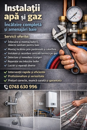 Instalator apă și gaz.
