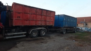Camion abrollkipper si graifer transport deseuri plus remorca si doua containere - imagine 2