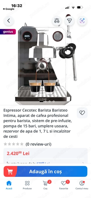 espressor CeCotec Barista - imagine 2