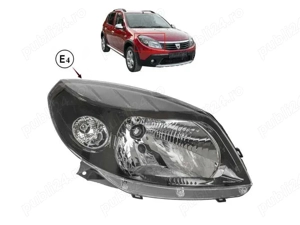 Far Faruri Dacia Sandero (2008-2012) negru / stanga - dreapta Noi, originale - imagine 2