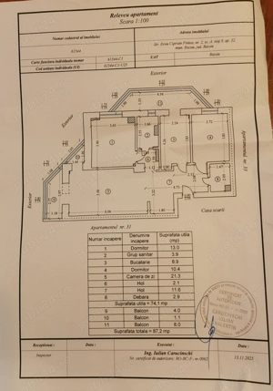 Vând apartament 3 camere decomandat,etaj 8,zona TicTac, 93,7 mp