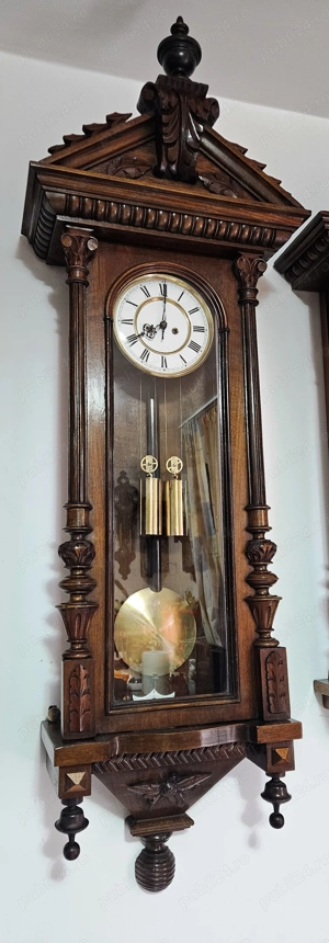 Ceas de perete cu pendula si 2 greutati Junghans