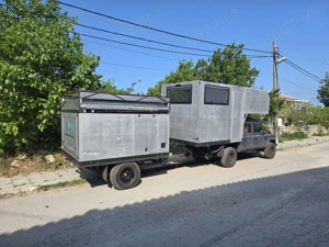 Camper living box, Land Rover defender 130 electric and trailer