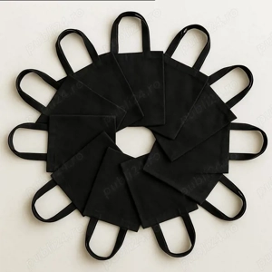 Set 10 Sacose Bumbac Negre, Manere Lungi