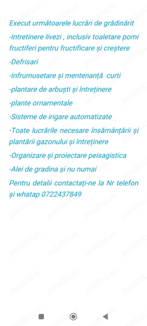 Ofer servicii complete de gradinarit