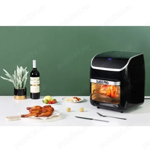 Friteuza cu aer cald Swiss Pro+ 12 litri Air flayer Touch screen cu cuptor deshidrator gratar cu aer - imagine 3