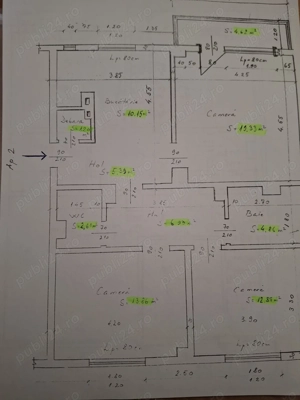 Proprietar vand apartament spatios, 3 camere, decomandat, 2 bai, pret 1.570 euro mp. !