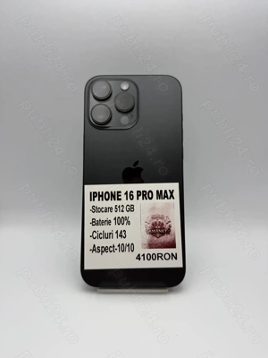Iphone 16 PRO MAX 512 GB Baterie 100%