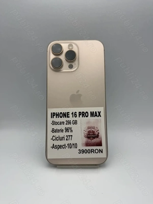 Iphone 16 PRO MAX 256 GB Baterie 96%