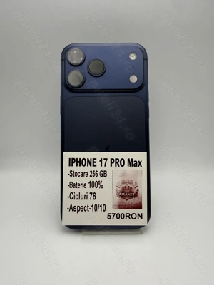Iphone 17 PRO MAX 256 GB 100% Baterie