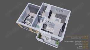 Apartament cu 2 camere 54 mp utili la parter finalizat la asfalt Giroc - imagine 11