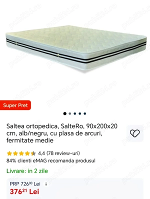 Pat cu saltea pentru fetițe 