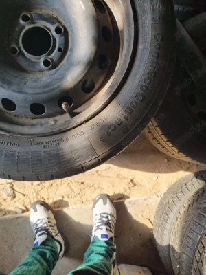 4 cauciucuri de vara 165 65 14 cu jante de tabla 4x100  - imagine 2