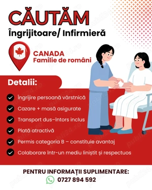 Căutăm Îngrijitoare  Infirmieră