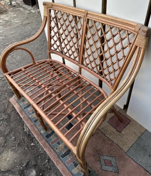 Canapea de ratan eleganta si solida; Canapea exterior gradina terasa - imagine 5