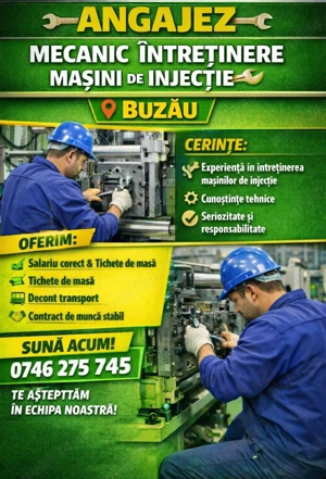 Mecanic Întretinere Masini de Injectie