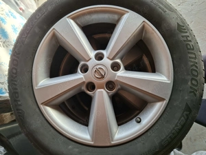 Vand roti din aluminiu originale nissan quasqai j10 cu anvelope hankook dot 44/22ope de bara hankook