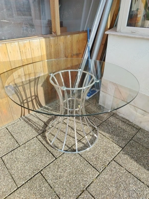 Masa rotunda de sticlă  - imagine 2