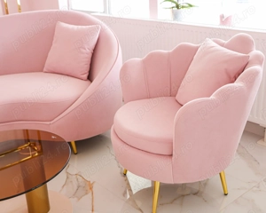 Set Canapea cu 2 fotolii Roz | Elegant si Rafinat pentru spatii de lux - imagine 5