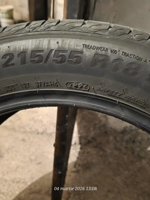 Vând 4 anvelope de vară  Kumho  DOT 2024,215/55/18 H utilizate 3000km în oraș ,stare perfectă. - imagine 2
