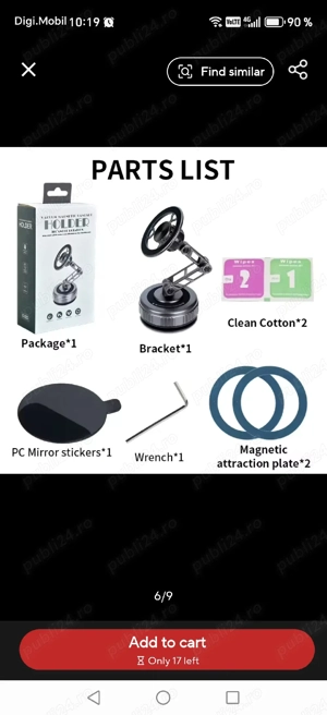 Suport magnetic telefon cu vacum  - imagine 2
