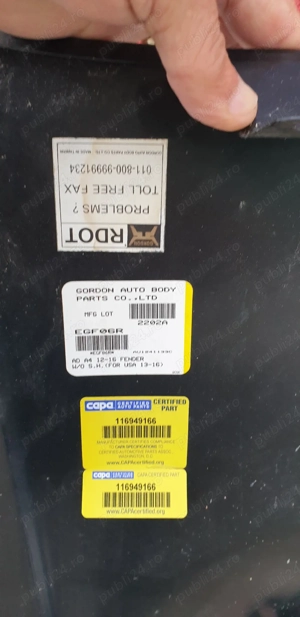 Aripa dreapta fata,Audi A4 an 2012 -2016 - imagine 2