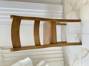 Scaune lemn masiv de fag-culoare stejar, șezut tapițat din piele - imagine 4