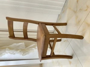 Scaune lemn masiv de fag-culoare stejar, șezut tapițat din piele